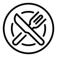 vetor de contorno do ícone de pratos de comida. pedido online