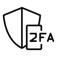 vetor de contorno do ícone de escudo 2fa. código de login