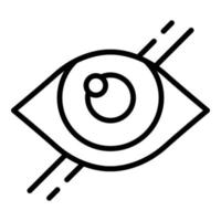 vetor de contorno do ícone do olho visual. percepção sensorial