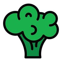 vetor de contorno de cor de ícone de brócolis vegano