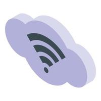 vetor isométrico do ícone da nuvem de dados wi-fi. tecnologia de computador