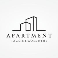 design de logotipo de edifícios de apartamentos de luxo modernos e elegantes, casas, hotéis e edifícios isolados background.logo para negócios, arquitetura, construção e construção. vetor