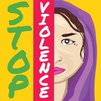 conceito de design plano de vetor de ilustração de mulher iraniana para parar o tema da violência