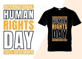 design de camiseta do dia internacional dos direitos humanos 10 de dezembro vetor