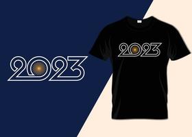 feliz ano novo 2023 design de t-shirt de tipografia vetor