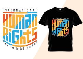 design de camiseta do dia internacional dos direitos humanos 10 de dezembro vetor