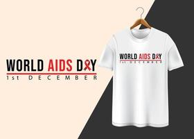design de camiseta do dia mundial da aids 1º de dezembro vetor
