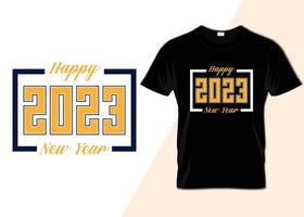 feliz ano novo 2023 design de t-shirt de tipografia vetor