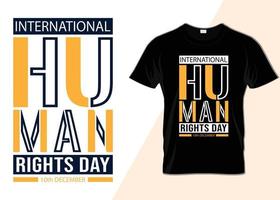 design de camiseta do dia internacional dos direitos humanos 10 de dezembro vetor