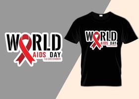 design de camiseta do dia mundial da aids 1º de dezembro vetor