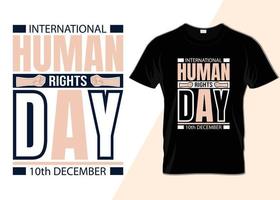 design de camiseta do dia internacional dos direitos humanos 10 de dezembro vetor