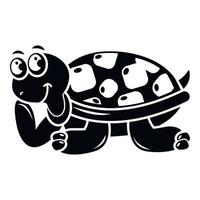 ícone de tartaruga feliz, estilo simples vetor