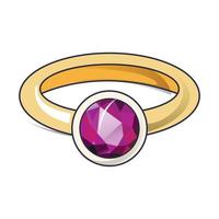 ícone de anel de rubi, estilo cartoon vetor