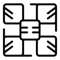 vetor de contorno do ícone do tabuleiro de xadrez. jogo online