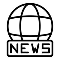 vetor de contorno do ícone global de notícias. estúdio de mídia