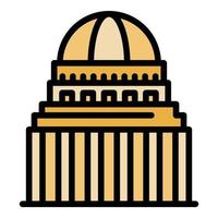 vetor de contorno de cor de ícone de edifício do parlamento da cidade