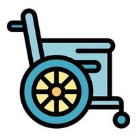 vetor clássico de contorno de cor de ícone de cadeira de rodas