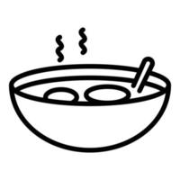 vetor de contorno de ícone de sopa culinária. prato brasileiro