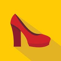 ícone de sapatos de salto alto vermelho, estilo simples vetor