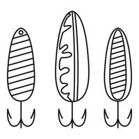 ícone de isca de pesca, estilo de estrutura de tópicos vetor
