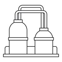 ícone da fábrica de processamento de óleo, estilo de estrutura de tópicos vetor