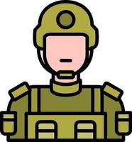 design de ícone criativo de soldado vetor