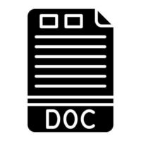 ícone de glifo de documento vetor