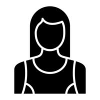 ícone de glifo de fitness de mulher vetor