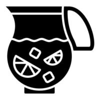 ícone de glifo de jarro de limonada vetor
