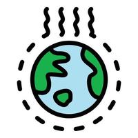 vetor de contorno de cor de ícone de mudança climática global