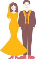 ilustração de casal de noivos vetor