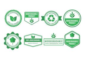 Coleção de emblemas de vetores biodegradáveis
