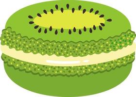 macaron de kiwi verde isolado no branco vetor