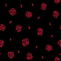 padrão perfeito com flores e folhas de rosas desenhadas à mão, ornamento moderno, ilustração botânica para embrulho e têxtil, impressão minimalista, motivo floral abstrato para papel de parede, decoração de dia dos namorados vetor