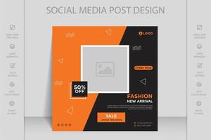 instagram, facebook e mídia social post modelo de banner da web para venda de moda online vetor