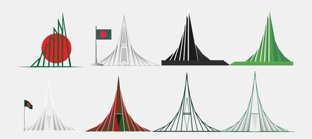 ilustração do conjunto do monumento dos mártires nacionais de bangladesh vetor