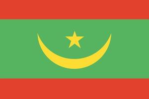bandeira da mauritânia. cores e proporções oficiais. vetor