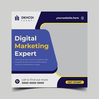 vetor livre de design de postagem de mídia social de agência de marketing digital.