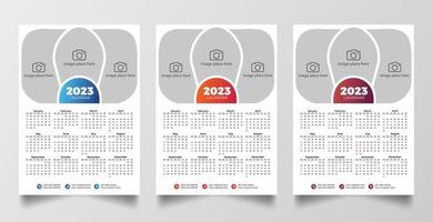 modelo de calendário de parede 2023 pronto para impressão vetor