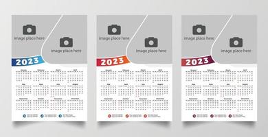 modelo de calendário de parede 2023 pronto para impressão vetor