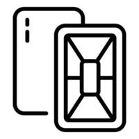 vetor de contorno de ícone de caso móvel. capa de smartphone
