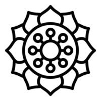 vetor de contorno de ícone de flor de meditação. quarto relaxar