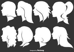 Woman Profile Silhouettes - Ilustração vetorial vetor