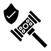 ícone de glifo de ação legal vetor