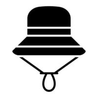 ícone de glifo de chapéu de pesca vetor