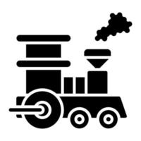 ícone de glifo de trem a vapor vetor
