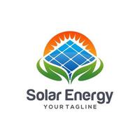 design de logotipo de energia solar vetor