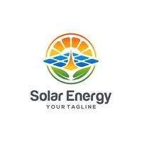 design de logotipo de energia solar vetor