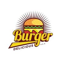 design de vetor de logotipo de hambúrguer