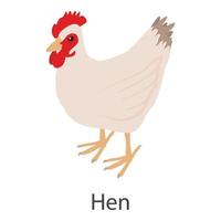 ícone de galinha, estilo isométrico vetor